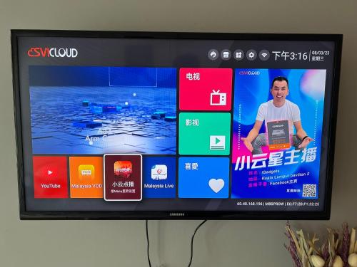 a television screen with a bunch of icons on it at Infistay Homestay - Sunway Geo Avenue, Sunway Pyramid, Sunway Lagoon, Sunway University, Sunway Medical Centre in Subang Jaya