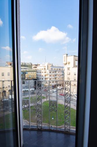 a view of a city from a window at Square 6 in Belgrade