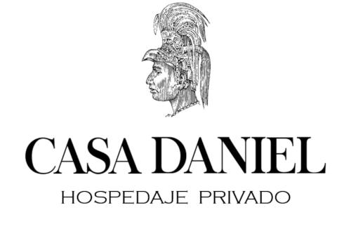 a logo for casa daniel hospitable pyrota at Casa Daniel confortable in Palenque