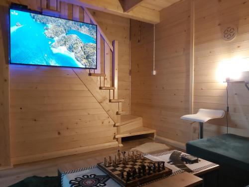 Koupelna v ubytování Domek pod Hajdówką