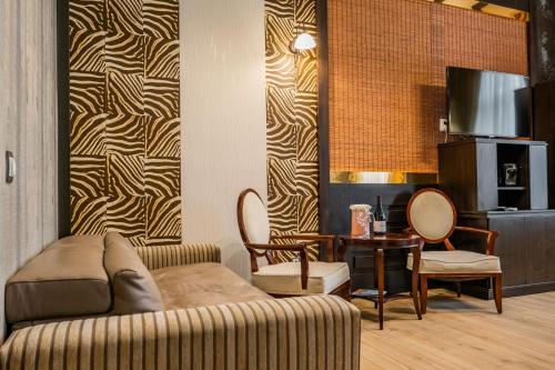 Χώρος καθιστικού στο Apartamente La Teatru Safari