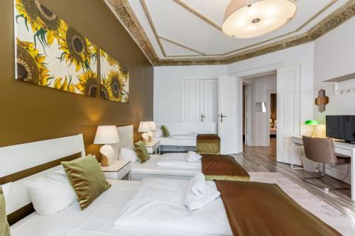Гостиная зона в Dilo Apartments Berlin - Akazien Residenz Apartments - große Ferienwohnungen für Gruppen