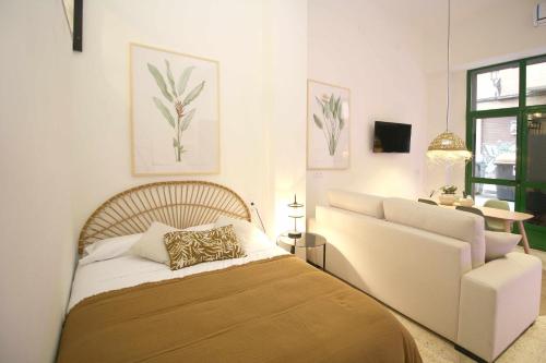 Кровать или кровати в номере Apartamento de lujo a estrenar Apartamento n1