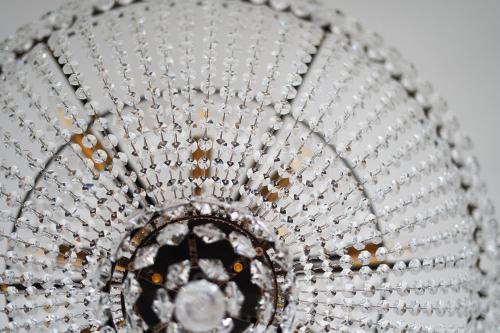 a close up of a silver ceiling with diamonds at 40 Winks Hospitality in Durham