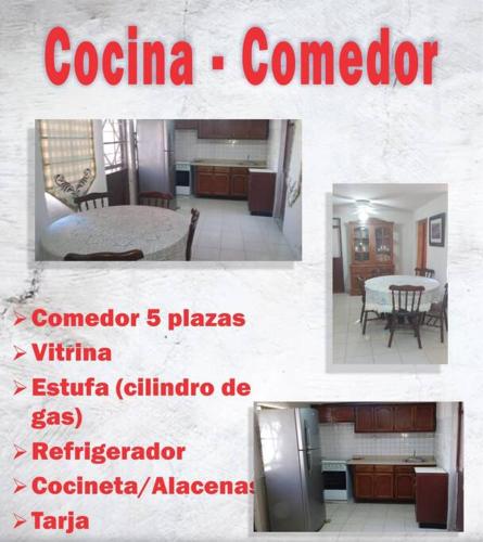 un collage de photos d'une cuisine et d'une chambre dans l'établissement Casa Amplia, pleno centro de la Ciudad., à Ciudad Obregón