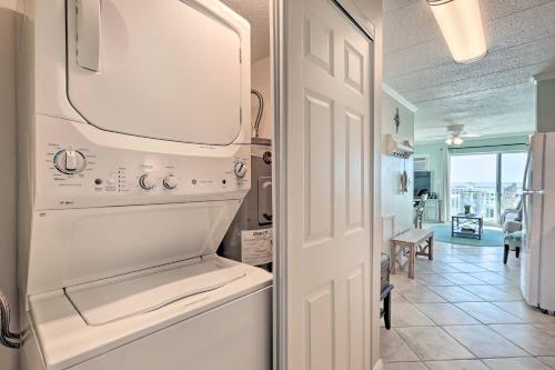a white washer and dryer in a kitchen at End-Unit Ocean City Condo with Panoramic Views! in Ocean City