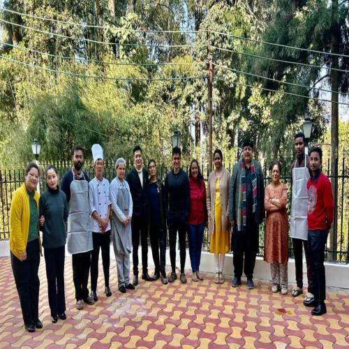 a group of people posing for a picture at Amaira Resort & Farms - Mirik, West Bengal in Mirik