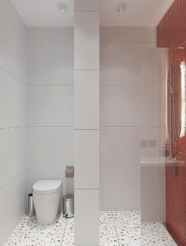 two images of a bathroom with a toilet and a sink at Blueloft 47 l studio with balcony Tashkent City Center in Tashkent