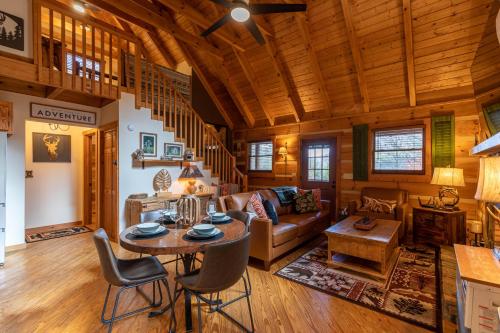 a living room with a couch and a table at Moonlight Lodge in Fleetwood