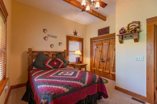 a bedroom with a bed in a room at A Moon River View in Boone