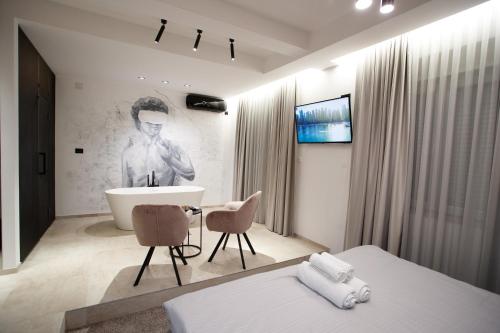 Ένα ή περισσότερα κρεβάτια σε δωμάτιο στο Prime Apartment Kragujevac