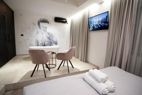 Ένα ή περισσότερα κρεβάτια σε δωμάτιο στο Prime Apartment Kragujevac