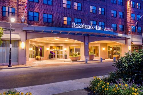 an empty street in front of a building at Residence Inn by Marriott Portland Downtown Waterfront in Portland