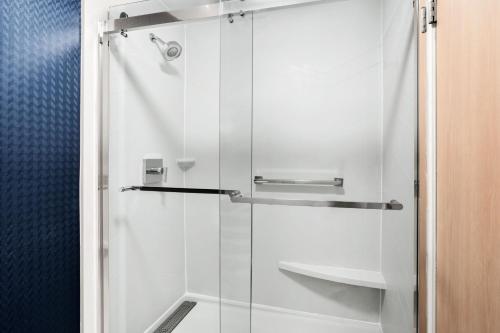 a shower with a glass door in a bathroom at Fairfield Inn & Suites by Marriott San Antonio Downtown/Market Square in San Antonio