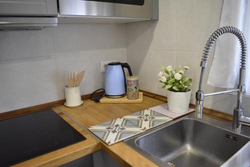 Dapur atau dapur kecil di Casa Playita de Luz