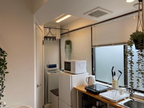 Kuchyň nebo kuchyňský kout v ubytování Hotel Ougien