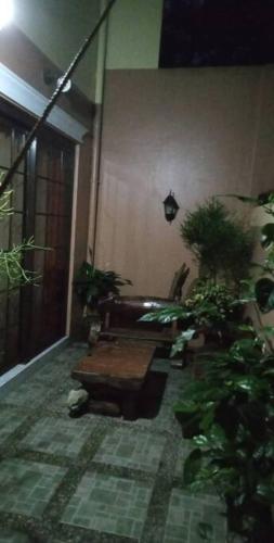a living room with a couch and potted plants at Charming Getaway @ The City of Pines in Baguio