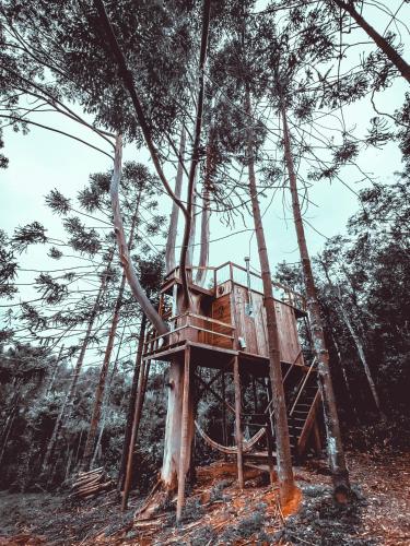 Landskap semula jadi dekat dengan perkhemahan mewah