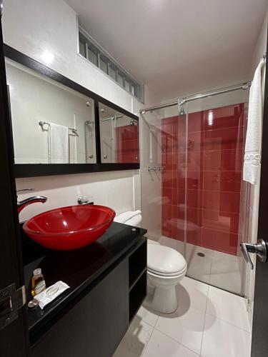 A bathroom at Hotel Tupinamba Neiva