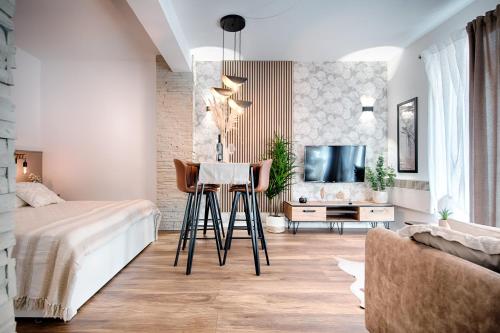 Katil atau katil-katil dalam bilik di Apartments Dubra