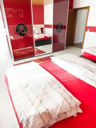 Katil atau katil-katil dalam bilik di Ferienwohnung Balu