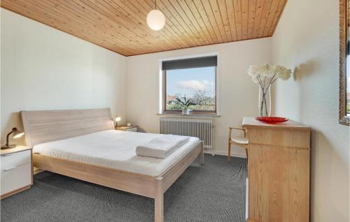 1 dormitorio con cama y ventana en 3 Bedroom Beautiful Home In Haderslev, en Haderslev