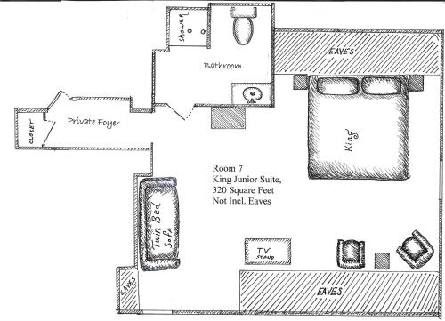 a drawing of a floor plan of a house at Cooperstown Bed and Breakfast in Cooperstown