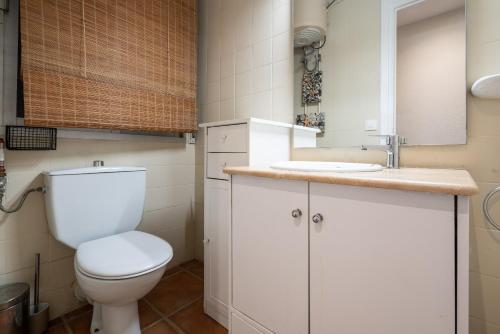 La salle de bains est pourvue de toilettes et d'un lavabo. dans l'établissement Loft Centro Denia, à Dénia