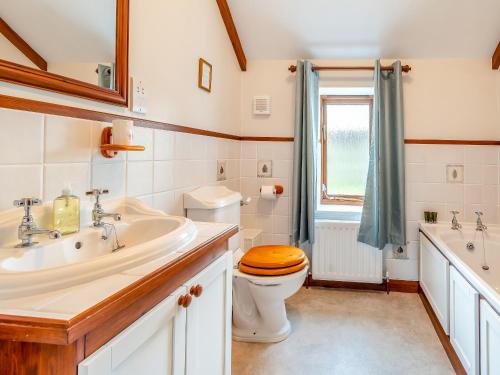 a bathroom with a sink and a toilet at Stable Cottage - Uk42936 in Rosedale Abbey