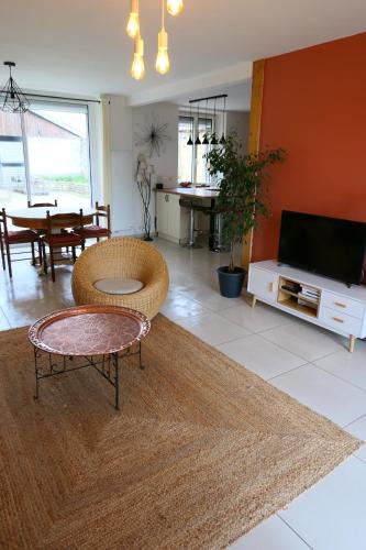 TV a/nebo společenská místnost v ubytování Lodge de la Vigneronne