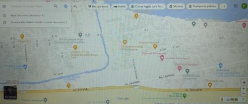 a close up of a map of a subway at POUSADA ARKAN BEACH in Saquarema