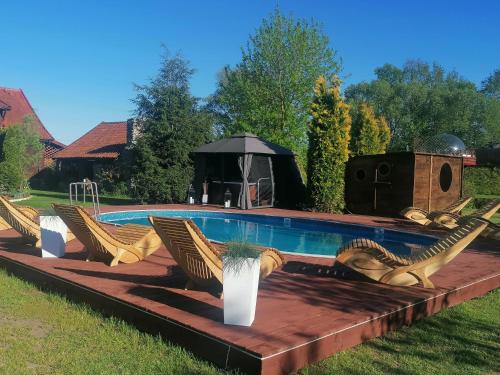 Πισίνα στο ή κοντά στο apartament z jacuzzi sępopol