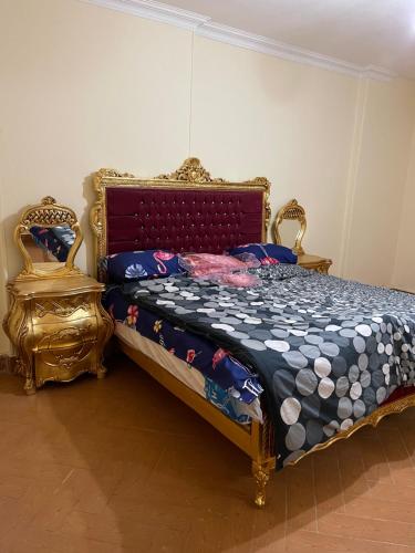 Кровать или кровати в номере Fully furnished three bed room apartment in Nasr City, Cairo, Egypt