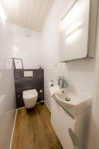 Bilik mandi di Wohnung Hirschhöhe im Taunus