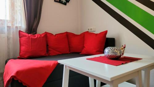 Χώρος καθιστικού στο Ferienwohnung Kreuz