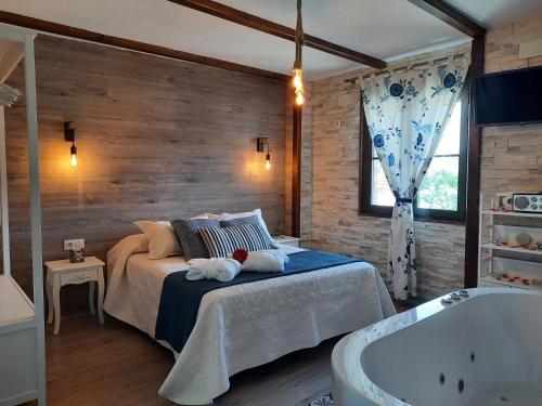 Postel nebo postele na pokoji v ubytování Apartamento Rural Amaluna