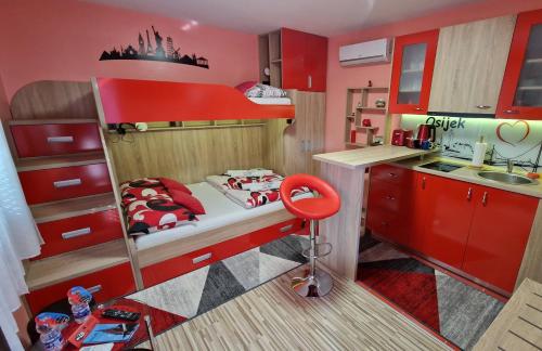 Kuchyň nebo kuchyňský kout v ubytování Design Apartments Red Blue