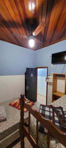 Cama o camas de una habitación en Pousada e Restaurante Estrela Azul