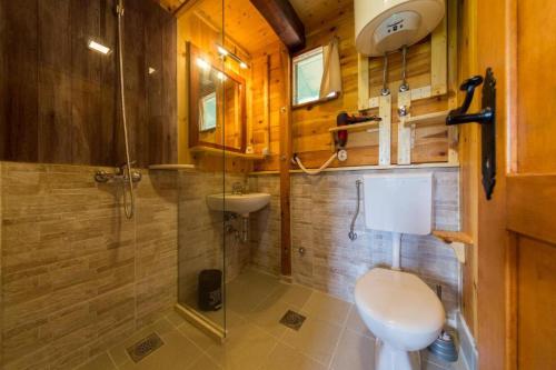 a bathroom with a toilet and a sink at Ethno Village Pajo in Herceg-Novi