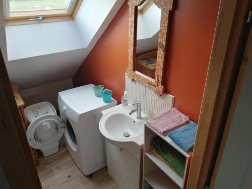 Koupelna v ubytování Gîte Les Anes de Medeina
