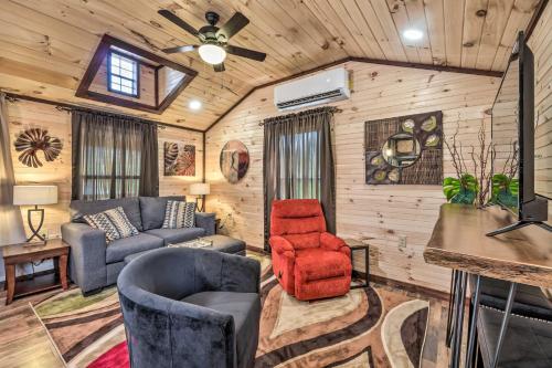 a living room with a couch and a chair at Somerset Cabin, Close to Lake Access! in Somerset