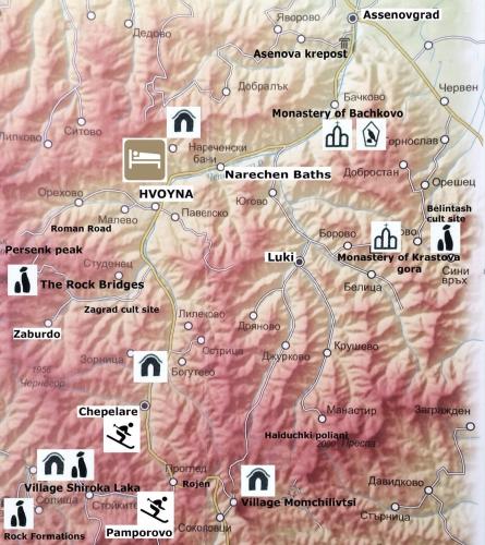 a map of the southwestern united states at Hotel Hinovi Hvoyna in Hvoyna