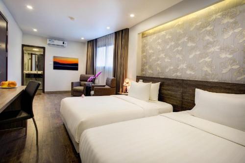 Cama o camas de una habitación en My Linh Hotel