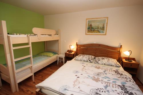 Ένα ή περισσότερα κρεβάτια σε δωμάτιο στο Apartments Na Vasi