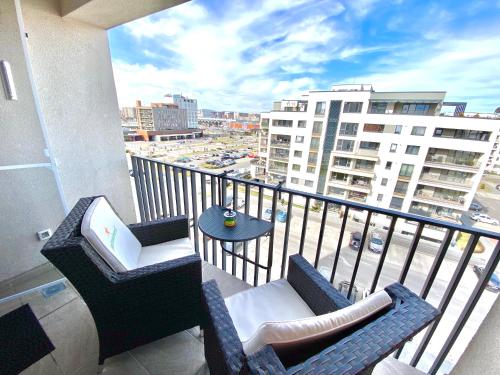 Balkón nebo terasa v ubytování Relaxing Coresi Studio