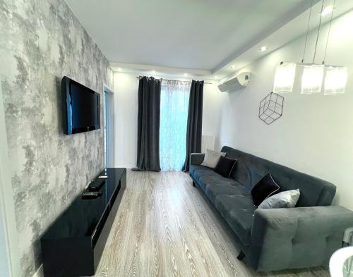 Televízia a/alebo spoločenská miestnosť v ubytovaní Wola Apartments