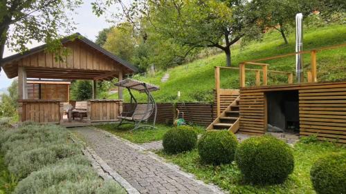 A garden outside Rakhiv House