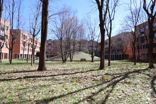 a group of trees in front of a building at A Casa Tua in Bologna