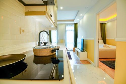 Ruang duduk di Cihangir VAV Suites