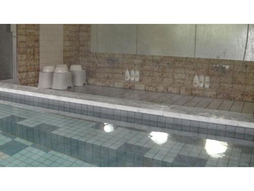 Iida的住宿－Pals Inn Raicho - Vacation STAY 74722v，一间带镜子的游泳池的浴室